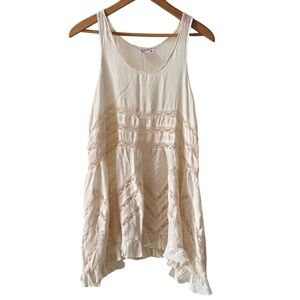 Free People Voil and Lacy Trapeze Mini Dress, creme colored, size XS
